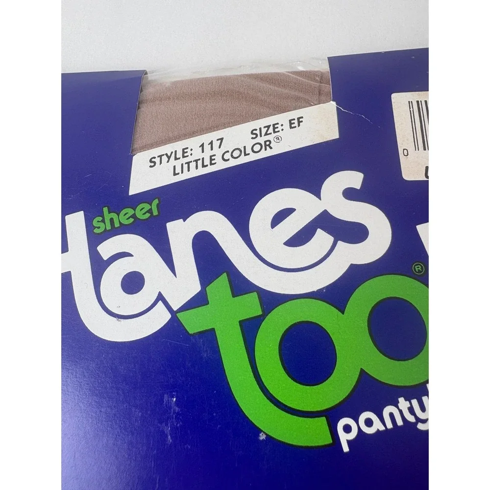 Hanes Too Pantyhose Sandalfoot‎ Sheer Size EF Little Colors New Old Stock Vtg
